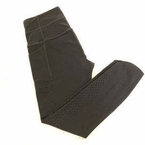 Athleta Salutation Black Yoga Pants Laser Cut Sz XS